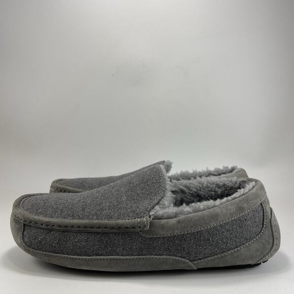 UGG Ascot Shearling Lined Slipper Moccasin Mens Size 13 Gray Wool Comfort Warm main image 9